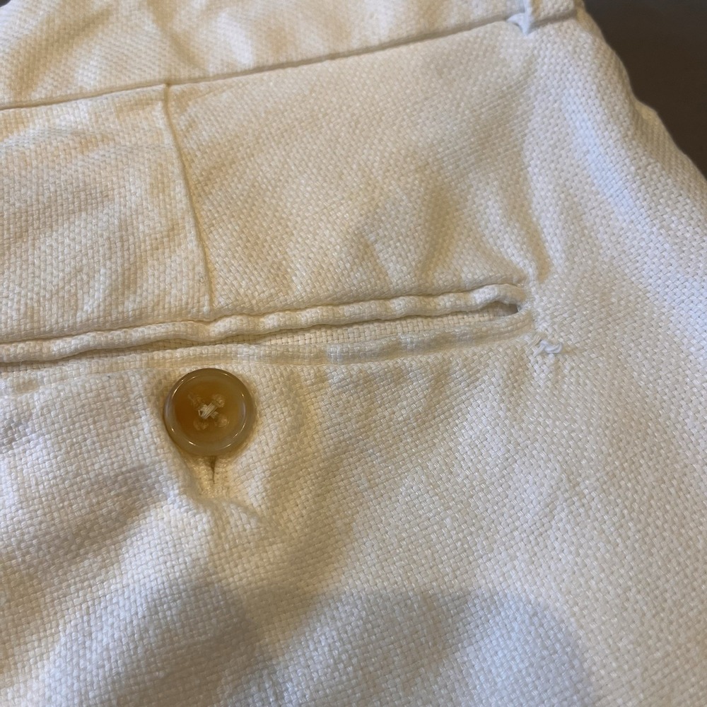 Todd Snyder Italian Linen White Sutton Trousers Size 36X34 Coastal Resort Career - Picture 11 of 11